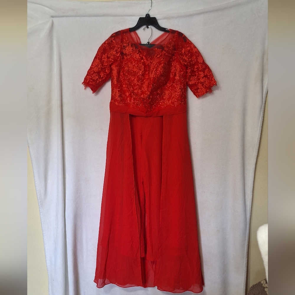 Red Formal Two Piece Pant Set